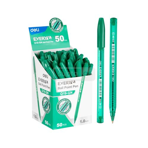 DELI-დელი მწვანე კალამი 1,0მმ წვერით Q19-GN 1*25ც